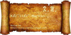 Kálló Martin névjegykártya